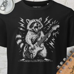 RebellionBeat - Rocking Raccoon T-Shirt - Black